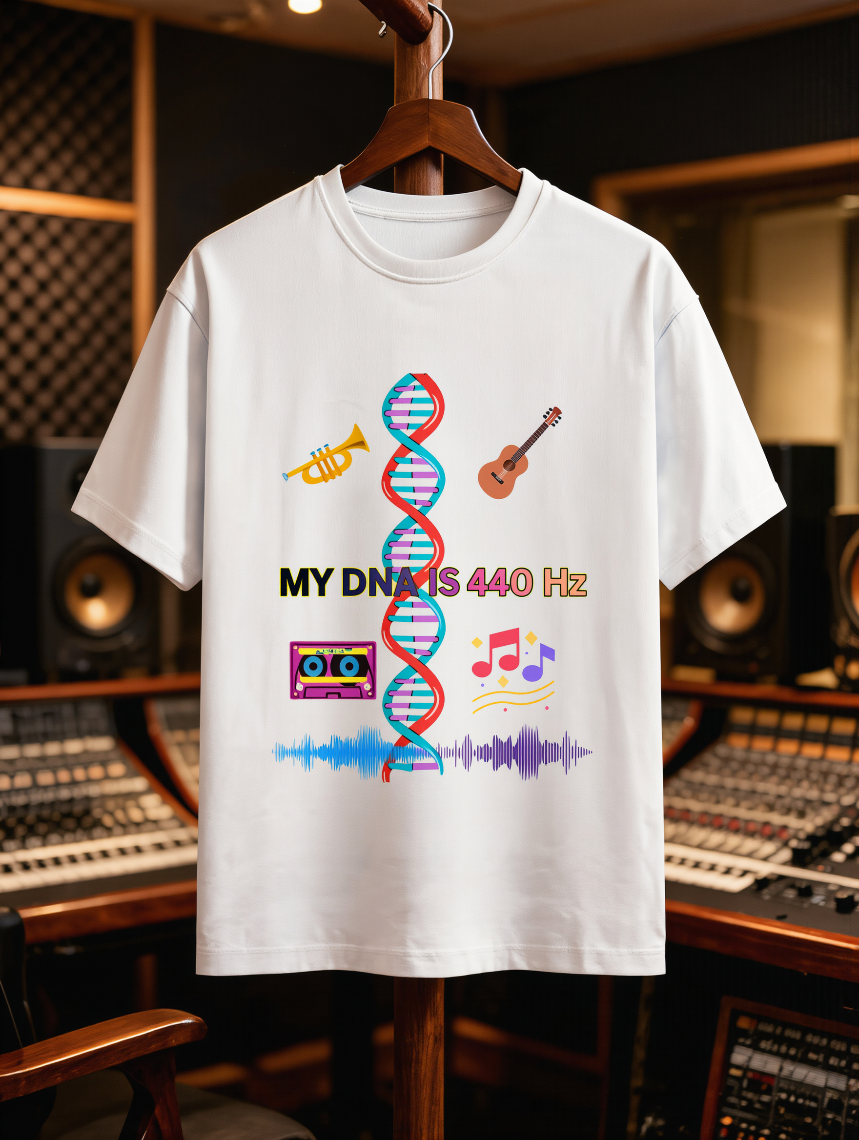 MUSIC LOVER CRAZY WHITE Crew T-Shirt