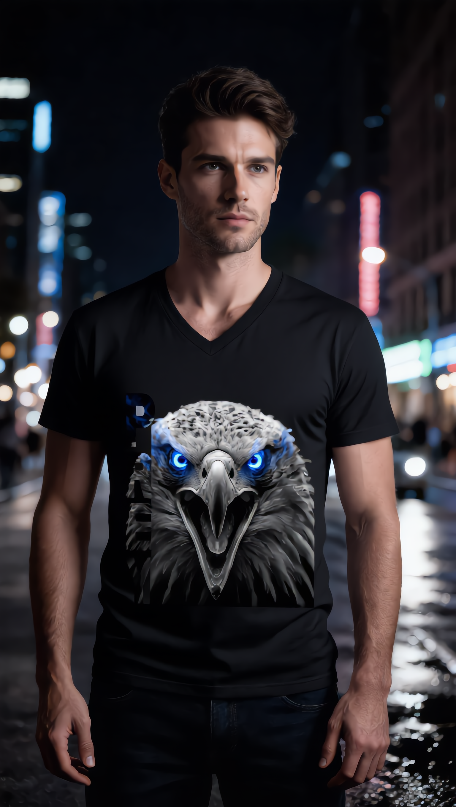 EAGLE PREY V Neck T-Shirts